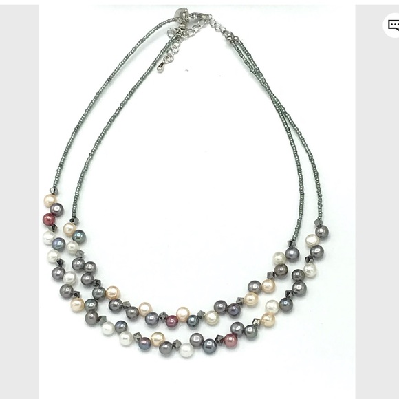 Lia Sophia “Tahitian” pearl double strand necklace multicolor beads. 16”-19” - Picture 6 of 7